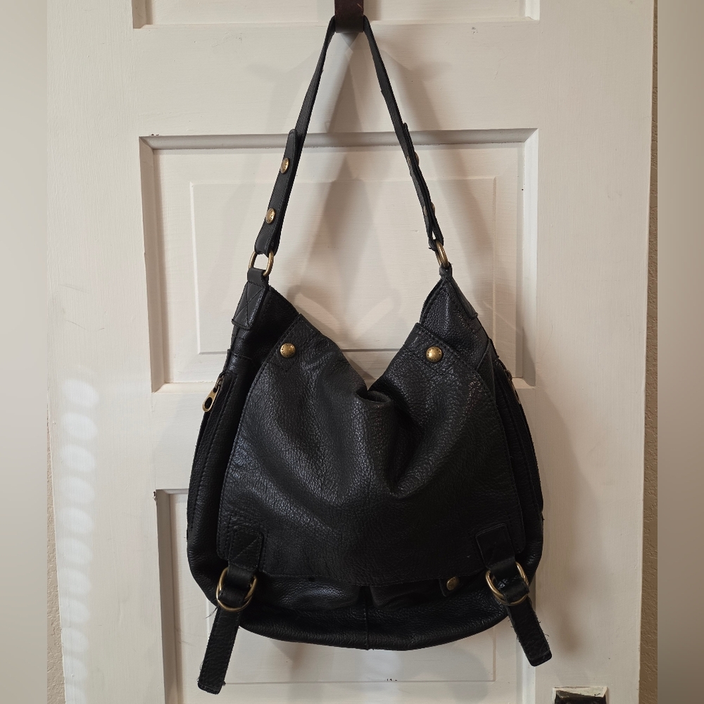 Marc New York Elegant Black Leather Shoulder Bag